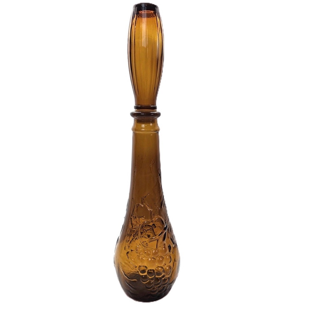 Dabs Portugal Vintage Amber Glass Decanter Genie Bottle